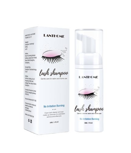 LANTHOME lash Eyelash shampoo Gentle care for salon and home use Foam lash cleaner and eye make-up remover