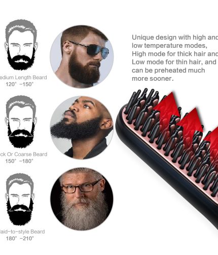 Ceramic professional heating straight roll double use beard comb double use wet and dry dual use cold and hot air straightener Y