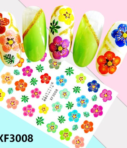 Watercolor Floral Leaf Nail Stickers Blooming Flowers Water Decals Spring Summer Transfer Sliders Decoration  HH HH