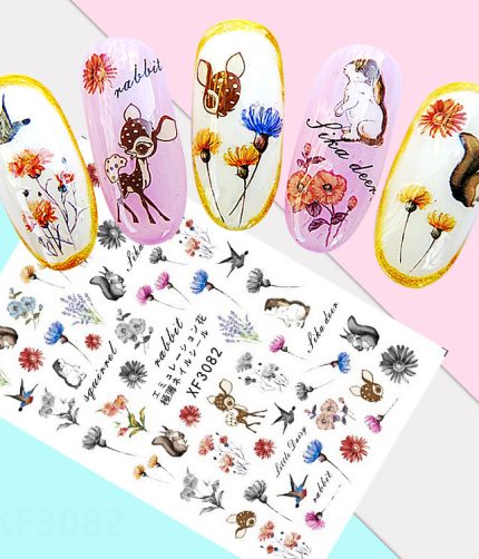 Designs Nail Stickers Set Mixed Floral Geometric Nail Art Water Transfer Decals Sliders Flower Leaves Manicures Decoration HH