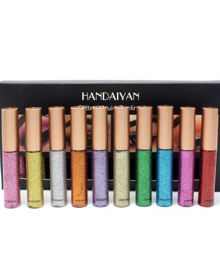 Free shipping HANDAIYAN 10pcs/box Glitter Liquid Eyeliner Sequin Shimmer Waterproof eye shadow drop shipping