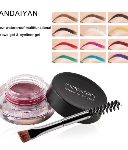 HANDAIYAN  12colours Brow Gel Cream Tint Make up Waterpoof Colorful Eyebrow Gel with Mascara Brush  eyebrow clear gel