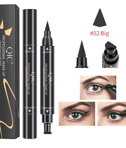 QIC Cool black eyeliner and waterproof long-lasting natural eyebrow pencil Triangle wing tail stamp eyeliner