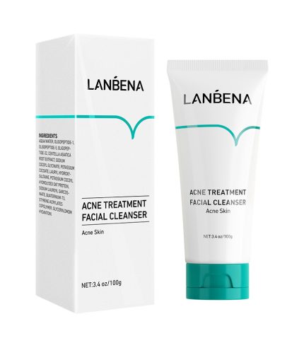 LANBENA Organic Oligopeptide Acne Treatment Facial Cleanser Anti Acne Foaming Face Wash