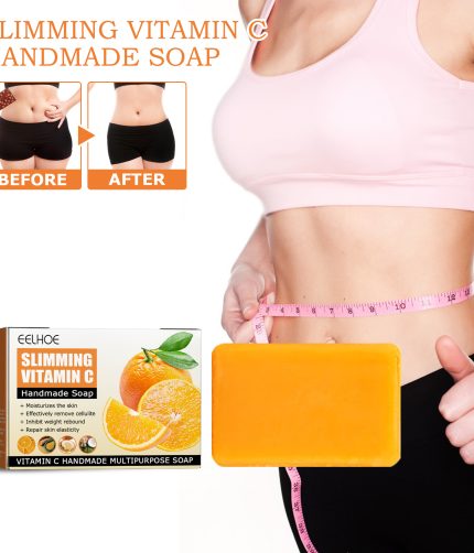 The latest EELHOE Slimming Vitamin C soap shower clean moist firming skin remove belly fat slimming body Toning