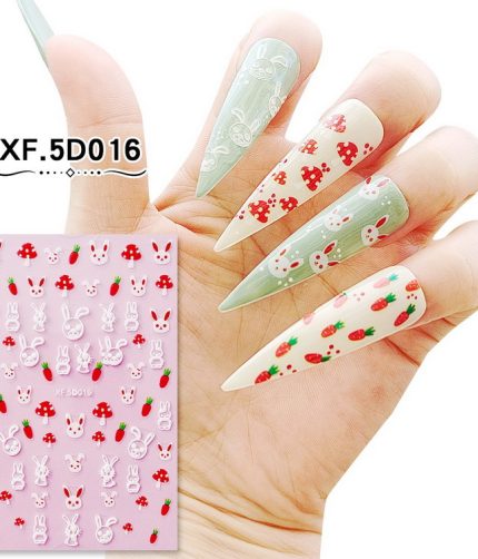 5D013-5D28 Nail Stickers Polish Nails Decals  Art DIY Decor 5D Embossed Nail Stickers 16 Styles K1