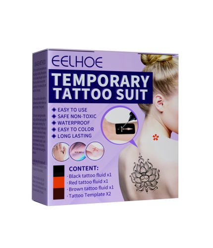 eelhoe Permanent Half Tattoo Paint Set waterproof lasting temporary painless hollow pattern template juice tattoo liquid K1