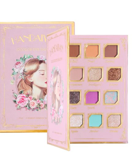 HANDAIYAN 12 color matte retro niche eye shadow with mirror pearl eye shadow palette K1