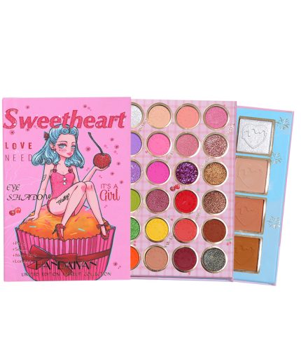 HANDAIYAN 32 Color Pearlescent MatteEye Shadow Palette Makeup Blush Highlighter Contour Set K1