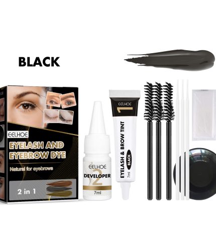 EELHOE Eyelash And Eyebrow Dye Two-in-one Eyelash Eyebrow Dyeing Set Does Not Fading