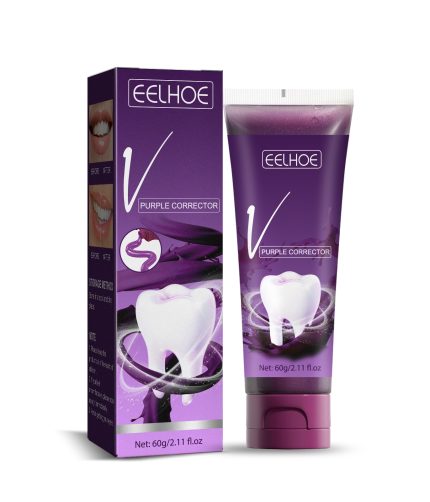 EELHOE V34 purple tone brightening toothpaste to remove tartar yellow stains dazzle white teeth clean mouth K1