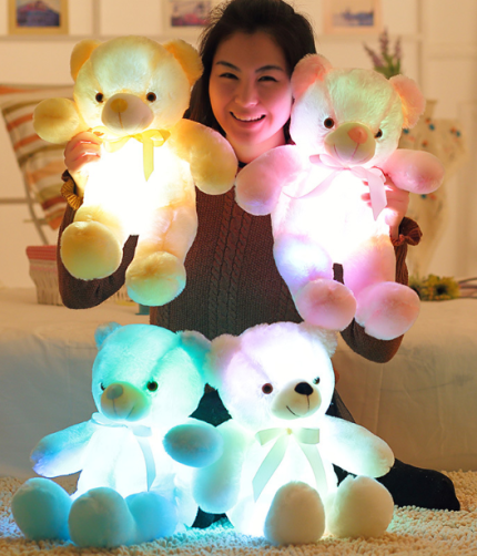 30cm  Light Up LED Teddy Bear teddy bears Plush Toys Cute Luminous Toy Led Light Glow in Dark Doll for Children Kids