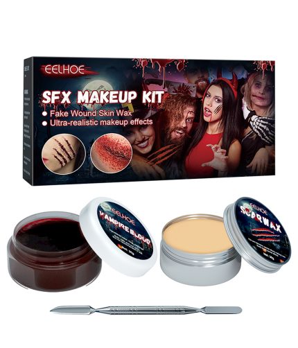 EELHOE Halloween Skin Wax Plasma Makeup Set Scar Makeup Horror Atmosphere Party Makeup Props K1