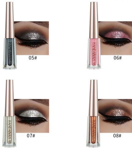 HANDAIYAN  New shining diamond eyeshadow 12 colors pearlescent brightening waterproof shiny eyeshadow liquid