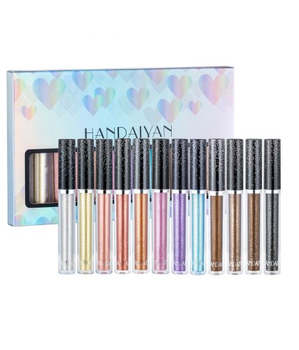 HANDAIYAN 12 colors liquid eyeshadow set psychedelic pearl shiny eye shadow lying silkworm tear makeup eye shadow liquid K1