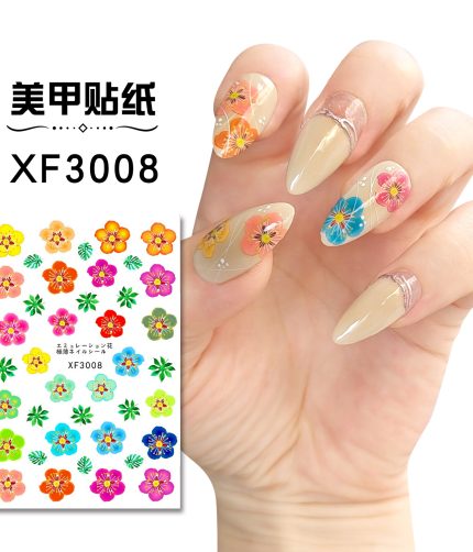 3D Nail Stickers Sakura Flowers Nail Art Jewelry Nail Stickers with Adhesive Manicure Tips Decorations K1