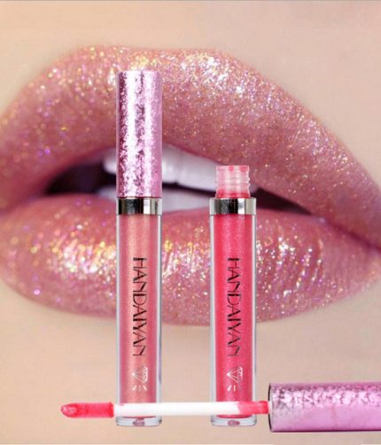 HANDAIYAN  6 color  diamond lip gloss tube  waterproof metallic  lipstick  clear  lip gloss tube wholesale lip gloss glitter