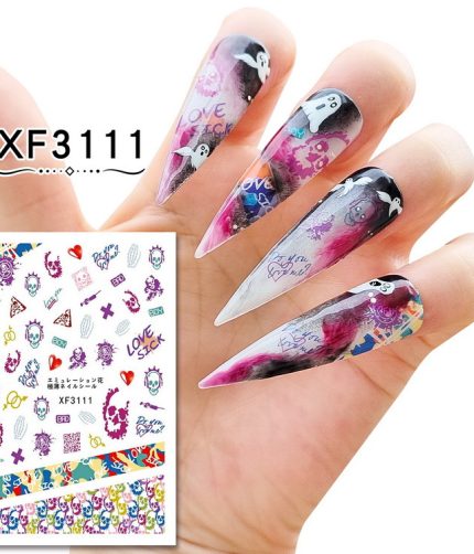 Nail Art Stickers Accessories Halloween Nails Art Manicure Back Glue Decal Decorations Stickers for Nails Beauty Sticker HH