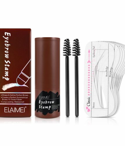 ELAIMEI   waterproof one step brow stamp shaping kit eyebrow powder stamp brow stencil and stamp