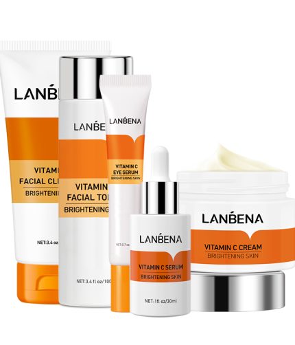 LANBENA Whitening Vitamin C series skin care sets 5 pcs fach wash cream serum products