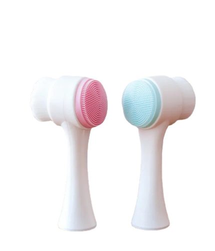 Silicone double-sided soft bristle cleaning brush manual remover removes blackheads for pore cleansing