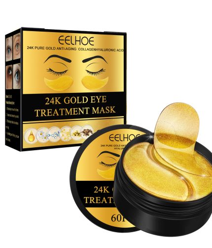 EELHOE 24K Gold Eye Mask Eye Patch Moisturizing Brightening Firming Light Wrinkles Dark Circles K1