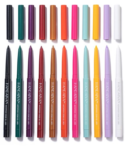 HANDAIYAN 6color eyeliner gel pen set rotatable waterproof and easy drying rainbow color K1