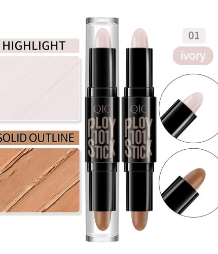 Cross-border makeup QIC double ended concealer stick stereoscopic contouring brightening face highlighter pen color contouring s