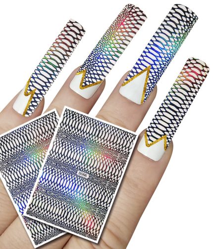 B066 Snake Pattern Nail Sticker Charms Adhesive Decal Manicure Slider on Nails K1