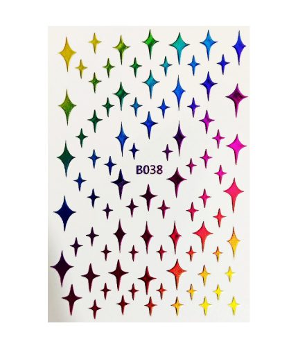 B038 Nail stickers with adhesive cross star 12 colors 3D Nail Art Stickers Decals Makep Art Decorations K1