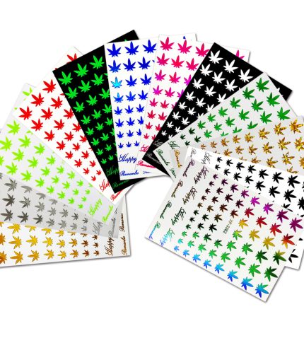 DIY Nail Art Stickers 3D Self Adhesive Nail Stickers Pot Weed Leaf Nails Decal on  Manicure Decoration Colorful Line Design