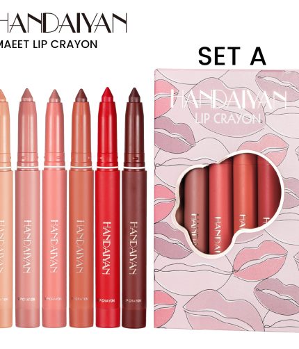 HANDAIYAN lipstick pen lip liner set  lip gloss gift set  box  swivel can be cut dual-use not easy to fade  make up lip gloss K1