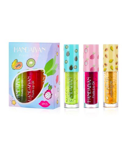 Moisturizing lip balm transparent lip oil fruit mirror glass lip glaze lipstick set wholesale