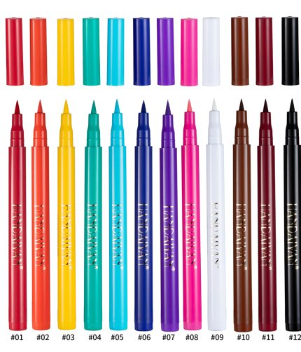 HANDAIYAN Matte Eyeliner   12 rainbow colors liquid eyeliner Easy to color waterprooflong lasting liquid eyeliner K1