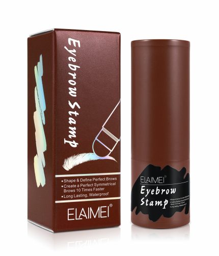 ELAIMEI One Step Eyebrow Powder Waterproof Hairline Eyebrow Stamp Stencil Kit Brow Stamp Kit