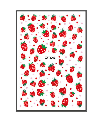 Self-adhesive 3D Stickers for Nails Strawberry Cherry Nail Art Decorations Small Size Fashion Stickers Women Girl Nail Foils HH