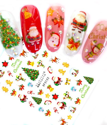 Merry Christmas 3D Nail Sticker Slider Snowflakes Santa Birds Cartoon  Decal Nail Art Polish Decorations  HH