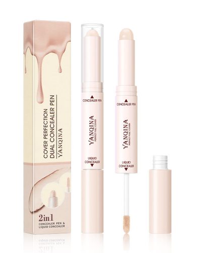 Double head concealer three-dimensional natural powder delicate facial primer concealer liquid