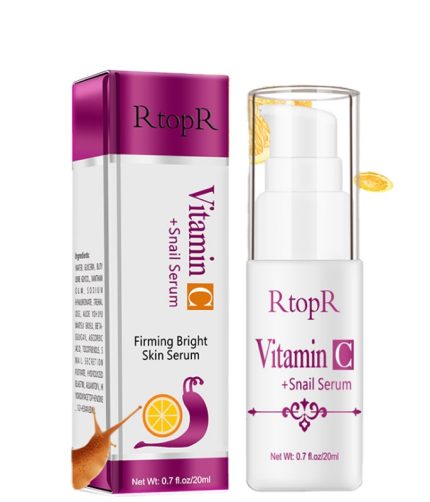 RtopR Vitamin C Snail Serum Firming Bright Skin Serum Snail Essence Water Moisturizing Tender Skin Facial Care Essential Oil