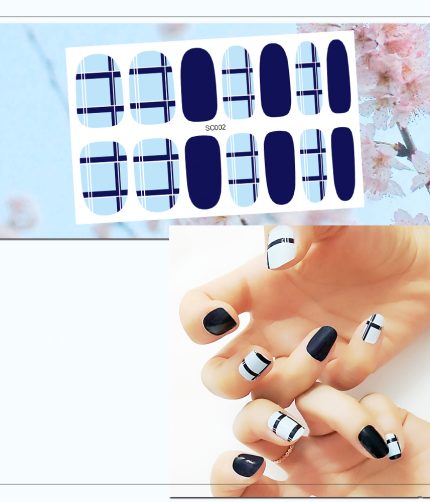 SC001-SC016 nail stickers  Nail polish glue do not bubble 16 styles Sliders Sticker DIY Nail Art Decoration K1