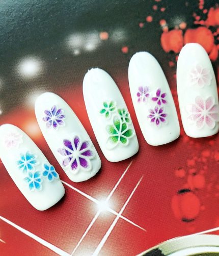 5D Embossed Nail Stickers Nail Art Foil color gradient StickersDecals Designer Manicure Decoration K1