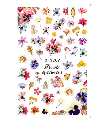 Abstract Lady Face Nail Stickers Summer Spring 3D Flower Leaves Butterfly Nail Decals  Art Decorations Designs Manicure