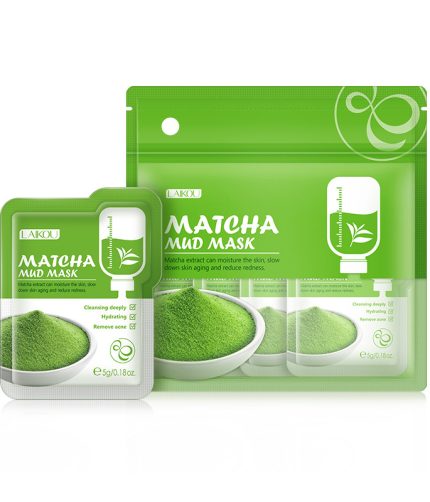 LAIKOU 12pcs Matcha Green Clay Mud Face Mask  Skin Care Moisturizing Oil Control Freshing Natural K1