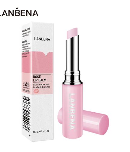 LANBENA Private Label Rose Hyaluronic Acid Smoothing Lip Lines Color Change Moisturizing Lip Balm