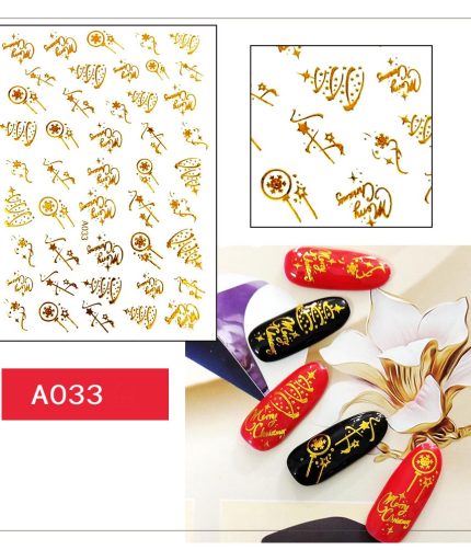 Christmas Nail Stickers Decals Snow Flakes Xmas Wraps Snowman Winter Nail Art Decorations Manicure Tools Sliders HH