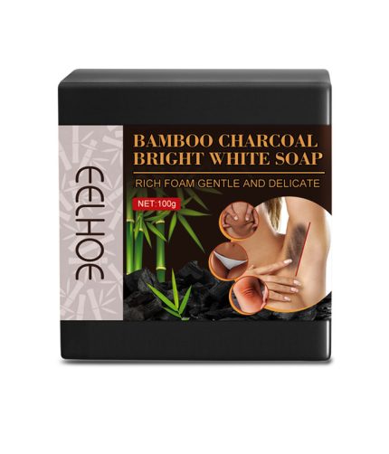 EELHOE Bamboo Charcoal Bright White Soap Underarm Joint Black Calm Skin Soap Refreshing Body Cleansing Brightens the complexion