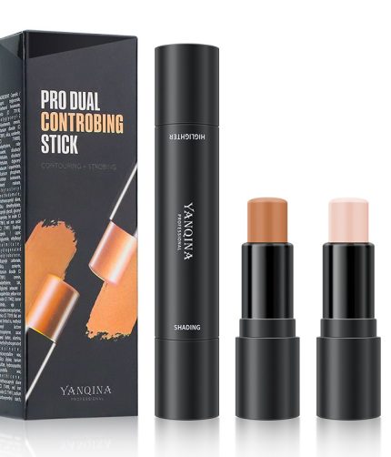 Dual-ended concealer stick high-gloss repair bright shadow stick three-dimensional face primer lying silkworm pen blush stick