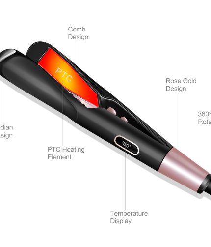 Curling two in one curling iron black gold splint ceramic curling iron liquid crystal controlled temperature straightener Y